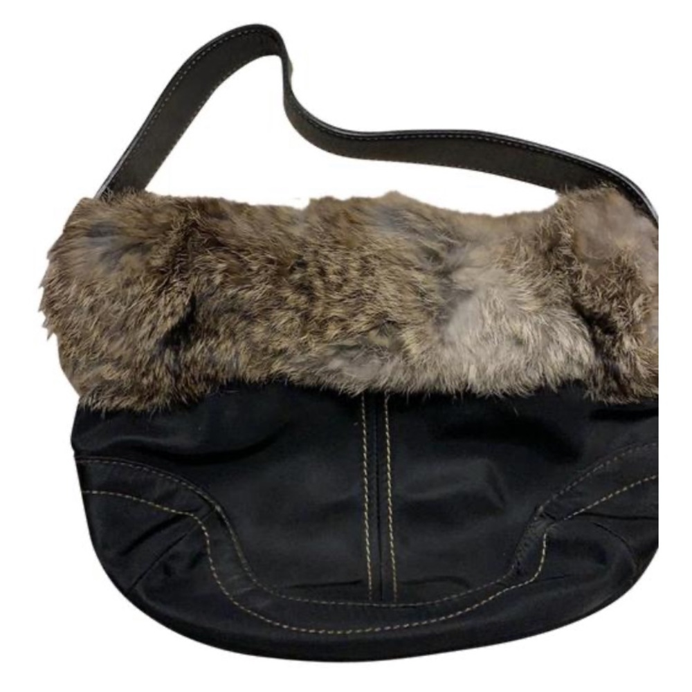 Coach- Small bag with fur around the top